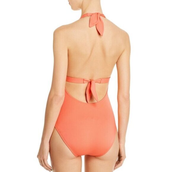 NWT Kate Spade lychee heart buckle halter one piece swimsuit - Picture 4 of 6